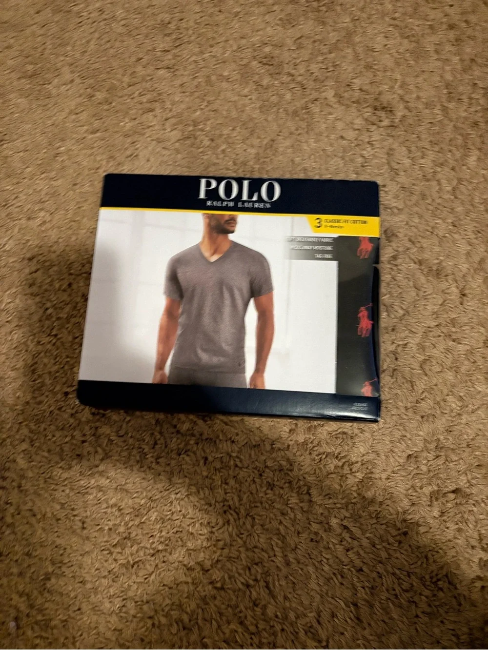 Polo by Ralph Lauren Men's Short Sleeve V‑Neck Tee Pack - Gray & Navy